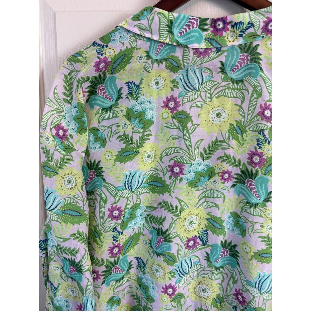 J Jill Silk Blend Light Airy Beach Summer Top Floral Oversized XL - 441 - Picture 7 of 7